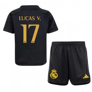 Lacne Dětský Futbalové dres Real Madrid Lucas Vazquez #17 2023-24 Krátky Rukáv - Tretina (+ trenírky)